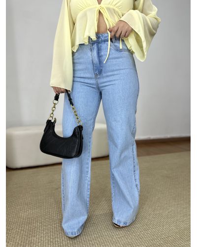 Calça Jeans Feminina Wide Leg Clara Lisa