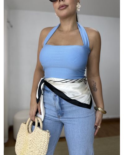 Blusa Frente Única Joana Azul