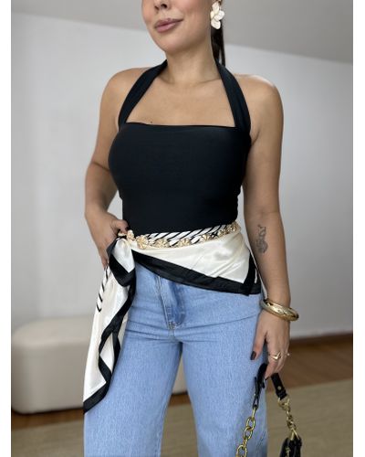 Blusa Frente Única Joana Preta