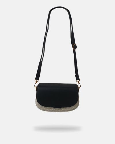 Bolsa Transversal Olivia - Preta / Branco - Pé Relax Calçados Confortáveis