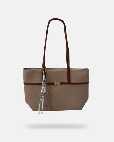 Bolsa Trançada Hanna - Bege / Marrom - Pé Relax Calçados Confortáveis
