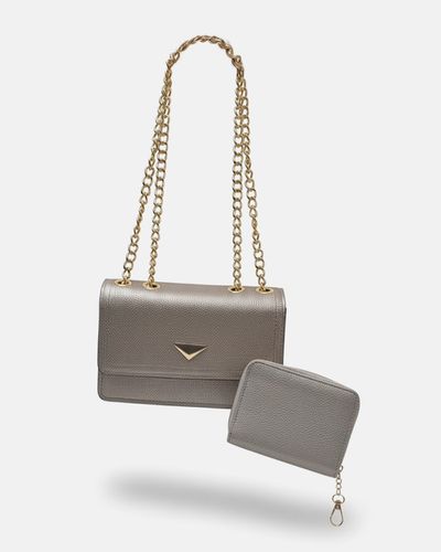 Bolsa Com Carteira Ana Julia - Silver - Pé Relax Calçados Confortáveis