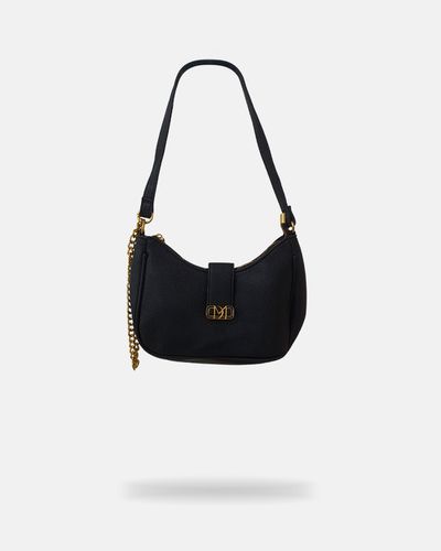 Bolsa Meia-Lua Transversal Caroline - Preto - Pé Relax Calçados Confortáveis