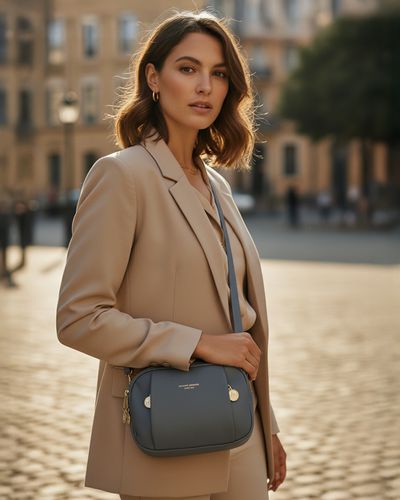 Bolsa Transversal Regina - Azul - Pé Relax Calçados Confortáveis