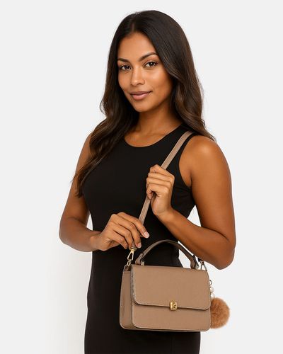 Bolsa Transversal Amanda - Bege - Pé Relax Calçados Confortáveis