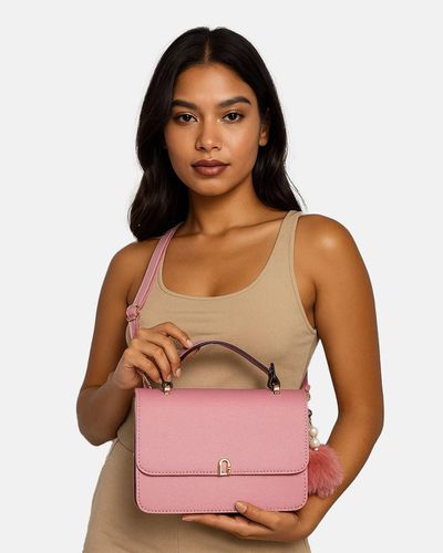 Bolsa Transversal Amanda - Rose - Pé Relax Calçados Confortáveis