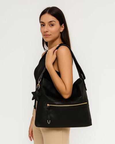 Bolsa De Ombro Média Laura - Black - Pé Relax Calçados Confortáveis