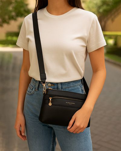 Bolsa Tiracolo Feminina - Preta - Pé Relax Sapatos Confortáveis
