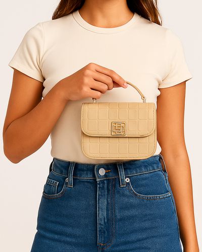 Bolsa Estruturada Média - Bege - Pé Relax Sapatos Confortáveis