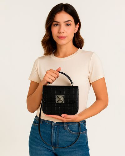 Bolsa Estruturada Média - Preta - Pé Relax Sapatos Confortáveis
