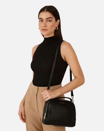 Bolsa Baú Transversal Lolla- Preta - Pé Relax Calçados Confortáveis