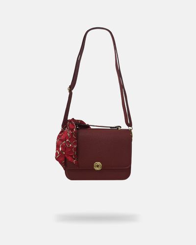 Bolsa Transversal Grande com Laço Amélia - Bordô - Pé Relax Calçados Confortáveis