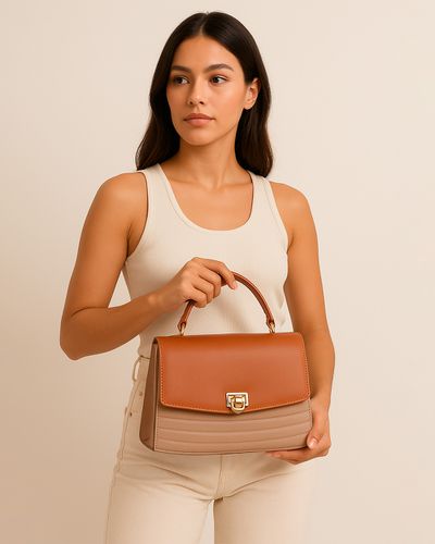 Bolsa Estruturada Feminina - Caramelo - Pé Relax Sapatos Confortáveis