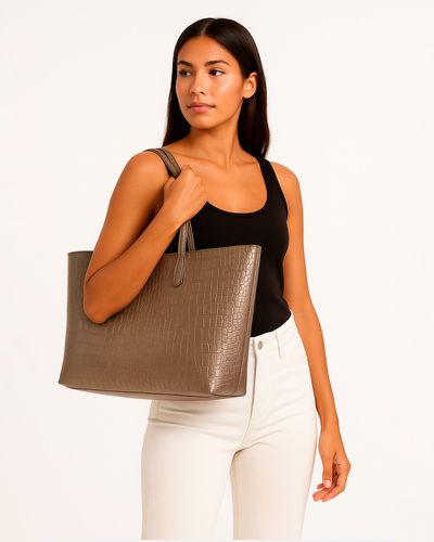 Bolsa Tote - Bronze - Pé Relax Sapatos Confortáveis