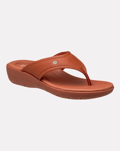 Chinelo para Fascite Helicônia - Ocre - Pé Relax Calçados Confortáveis