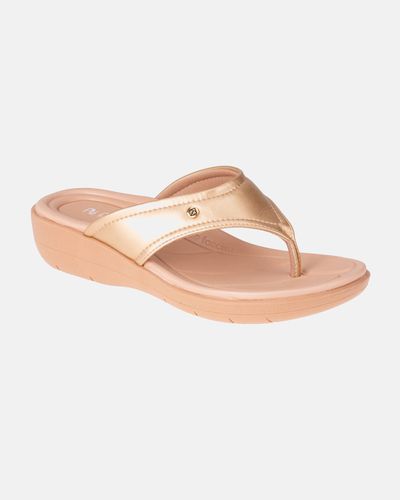 Chinelo Helicônia - Ouro - Pé Relax Sapatos Confortáveis