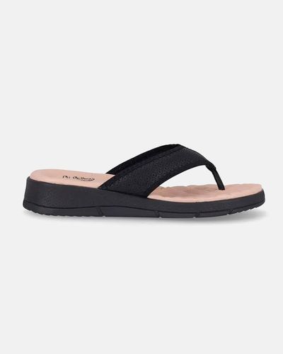 Chinelo Esporão Kalanchoê - Preto palmilha bege - Pé Relax Sapatos Confortáveis