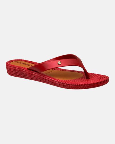 Chinelo Para Esporão E Fascite Flat Agapanto - Framboesa - Pé Relax Calçados Confortáveis