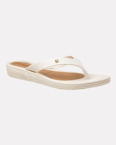 Chinelo Para Esporão E Fascite Flat Agapanto - Off White - Pé Relax Calçados Confortáveis