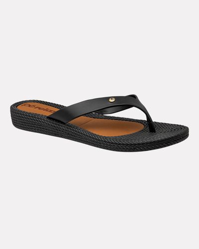Chinelo Para Esporão E Fascite Flat Agapanto - Preto / Preto - Pé Relax Calçados Confortáveis