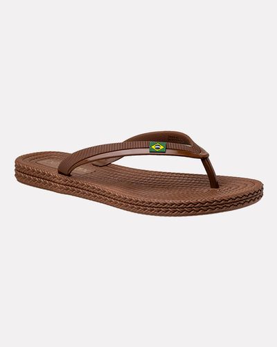 Chinelo Flat Agapanto Brasil - Bronze / Moca - Pé Relax Calçados Confortáveis