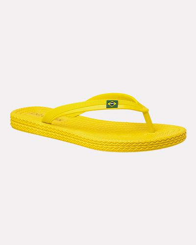 Chinelo Flat Agapanto Brasil - Canario - Pé Relax Calçados Confortáveis