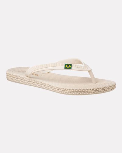 Chinelo Flat Agapanto Brasil - Off White - Pé Relax Calçados Confortáveis