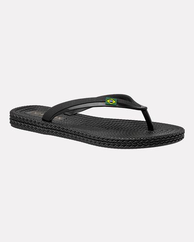Chinelo Flat Agapanto Brasil - Preta - Pé Relax Calçados Confortáveis