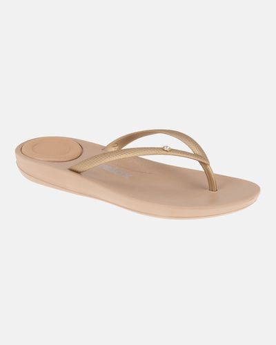 Chinelo Matricária - Gold / Taupe - Pé Relax Sapatos Confortáveis
