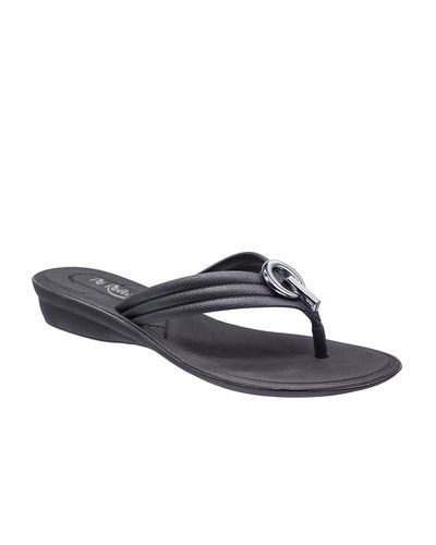 Chinelo Flat Orquídea - Preto - Pé Relax Calçados Confortáveis