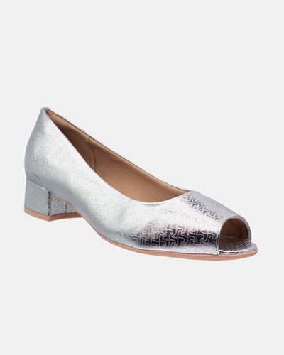 Peep Toe Margarida - Prata - Pé Relax Sapatos Confortáveis