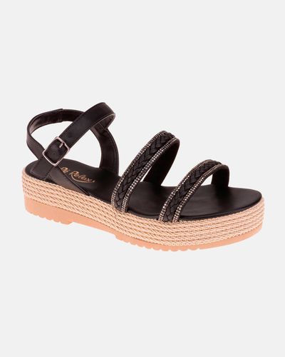Sandália Anabela Acácia - Preto - Pé Relax Sapatos Confortáveis