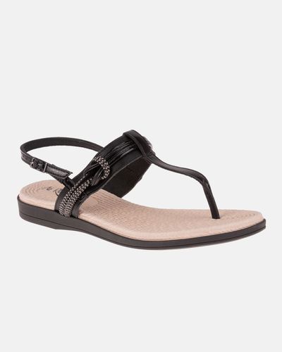 Rasteirinha Gardênia - Preto - Pé Relax Sapatos Confortáveis
