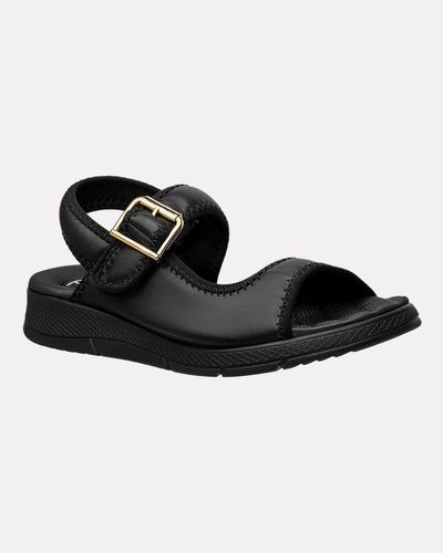 Sandália Esporão Anabela Médio – Preta - Pé Relax Calçados Confortáveis