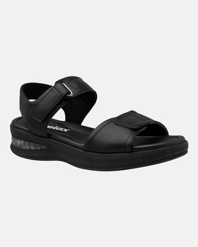Sandália Velcro Camélia - Preto - Pé Relax Calçados Confortáveis