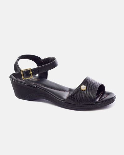 Sandália Verbena - Preta - Pé Relax Sapatos Confortáveis