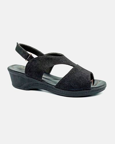 Sandália Verbena - Suede Preta - Pé Relax Sapatos Confortáveis