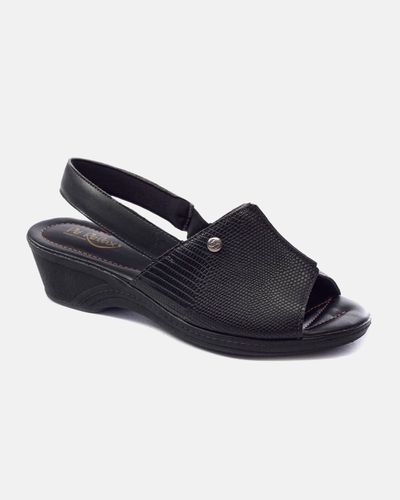 Sandália Fechada Verbena - Preta - Pé Relax Sapatos Confortáveis