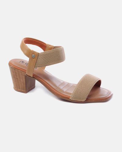 Sandália Versilia Salto Grosso - Bege - Pé Relax Sapatos Confortáveis