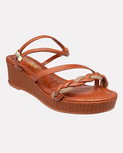 Anabela Ipê - Telha - Pé Relax Sapatos Confortáveis