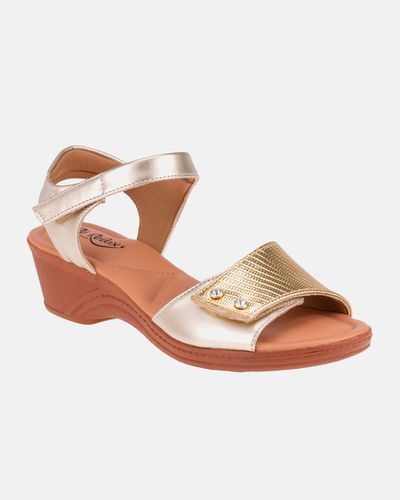 Sandália Verbena - Dourada - Pé Relax Sapatos Confortáveis
