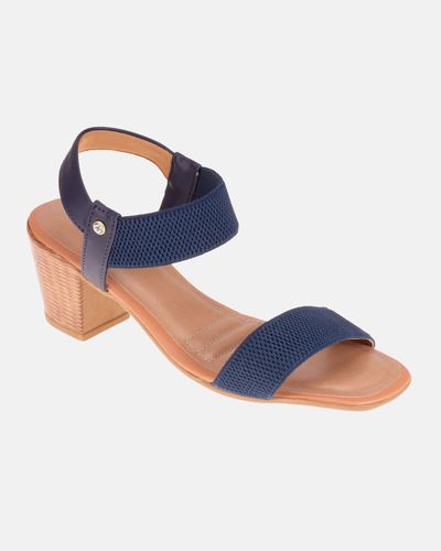 Sandália Versilia Salto Grosso - Azul Marinho - Pé Relax Sapatos Confortáveis