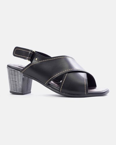 Sandália Salto Bloco Confortável - Preta - Pé Relax Sapatos Confortáveis