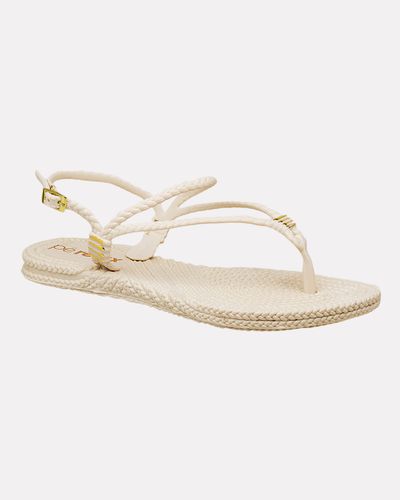 Sandália Hibisco - Creme - Pé Relax Calçados Confortáveis