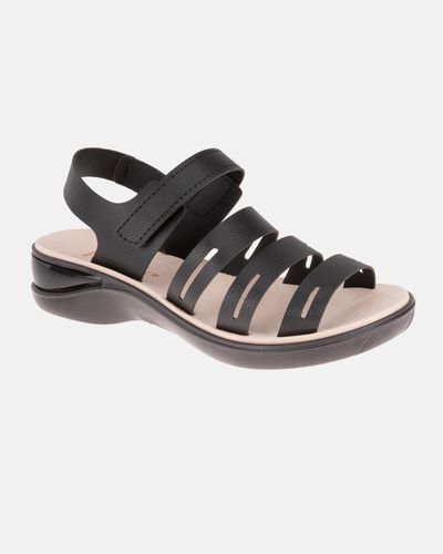 Sandália Helianto - Preta / Palha - Pé Relax Sapatos Confortáveis