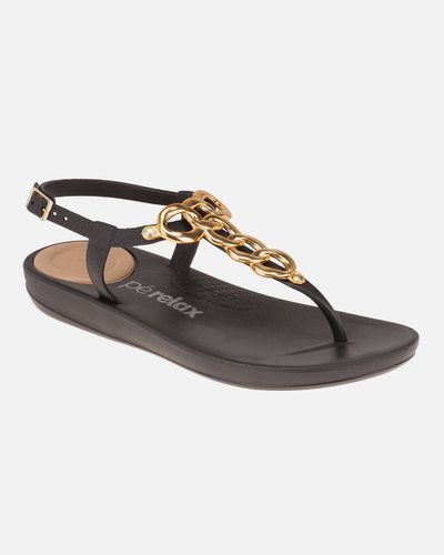 Sandália Matricária - Preta - Pé Relax Sapatos Confortáveis