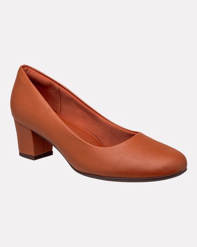 Sapato Social Feminino Magnólia - Ocre - Pé Relax Calçados Confortáveis
