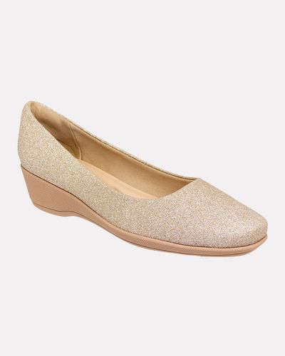 Sapato Lírio - Glitter / Dourado - Pé Relax Sapatos Confortáveis