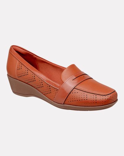 Loafer Anabela Lirio - Ocre - Pé Relax Calçados Confortáveis