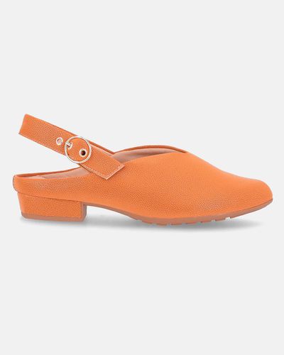 Sapato Slingback Salto Baixo - Mascavo - Pé Relax Calçados Confortáveis